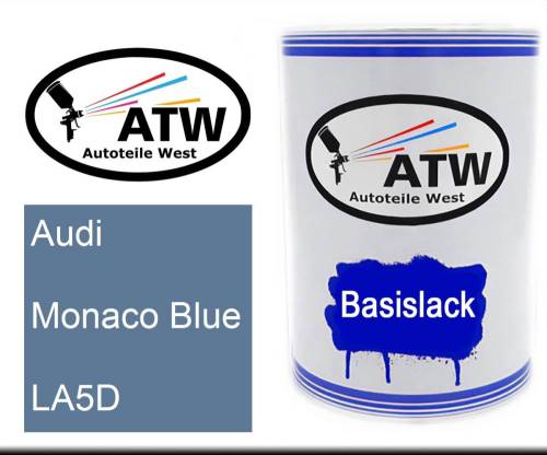 Audi, Monaco Blue, LA5D: 500ml Lackdose, von ATW Autoteile West.